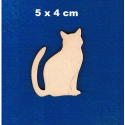 Kot 5x4cm z ogonem do góry, kotek / SKLEJKA #3mm / kot II